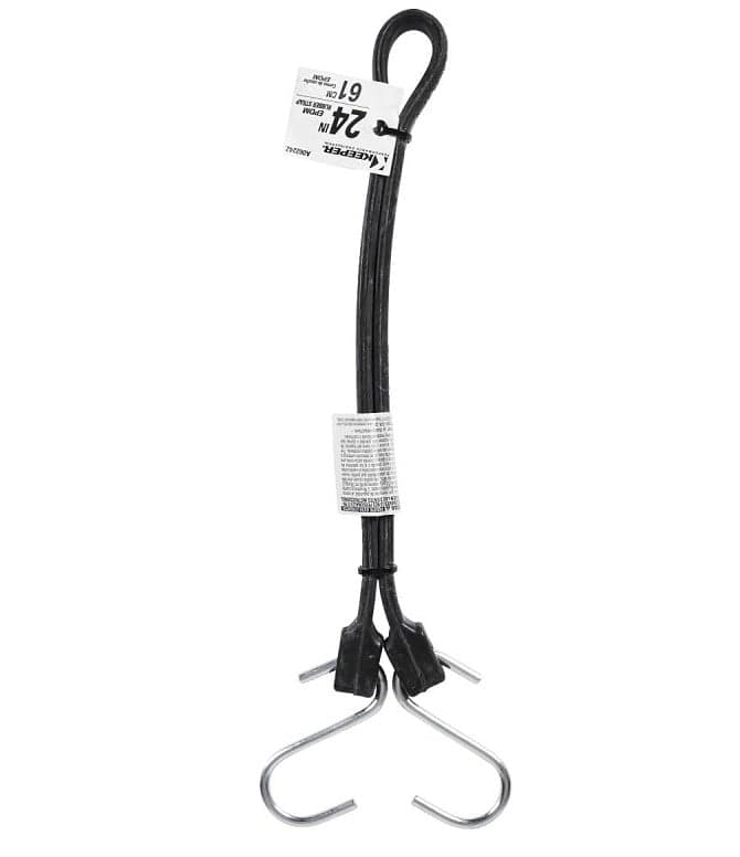 BLACK RUBBER BUNGEE CORD 24"L