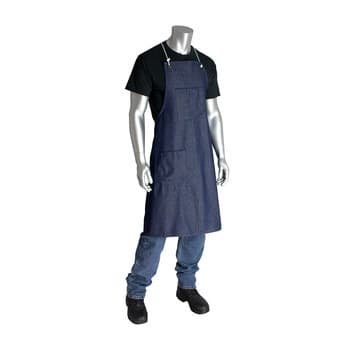 Denim Apron with Grommets & Ties