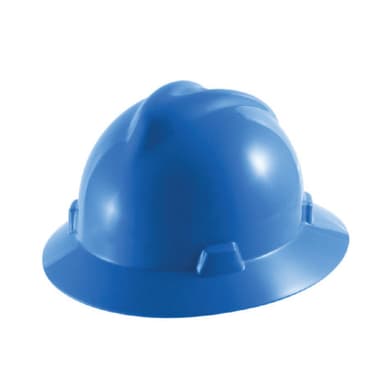 MSA V-Gard Blue Full Brim Hard Hat
