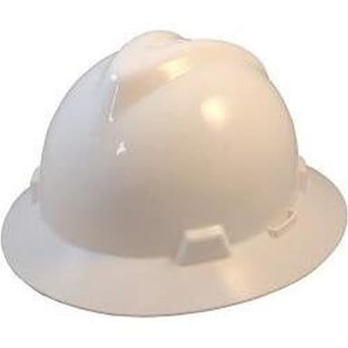 MSA V-Gard White Full Brim Hard Hat