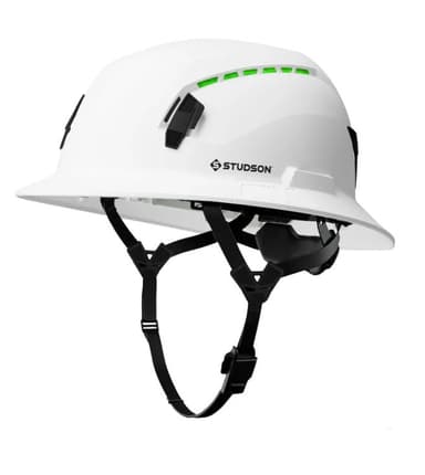 Studson Full Brim Class C White Helmet